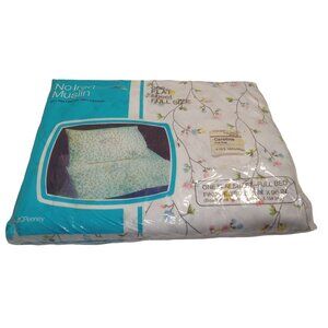 Vintage JC Penney Full Flat Floral Sheet No Iron Muslin Caroline NIP Deadstock